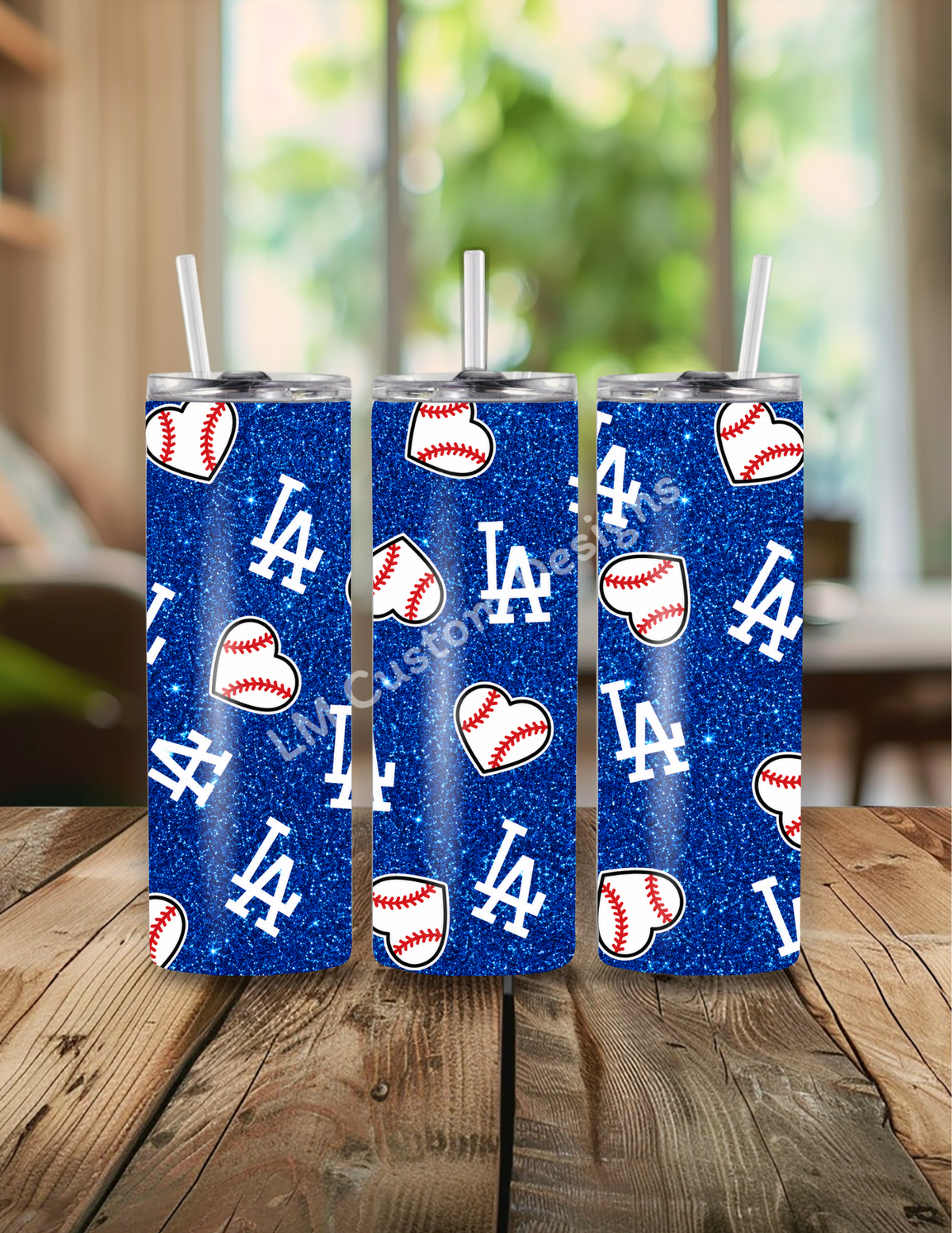 LA Dodgers Heart Baseballs