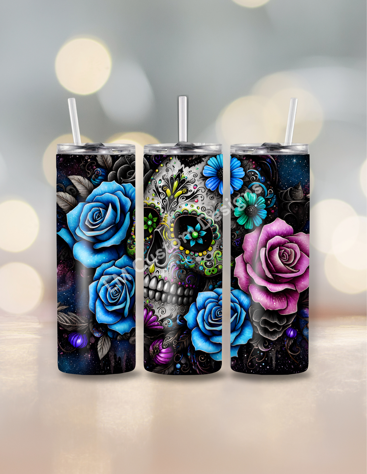 Skull Blue Purple